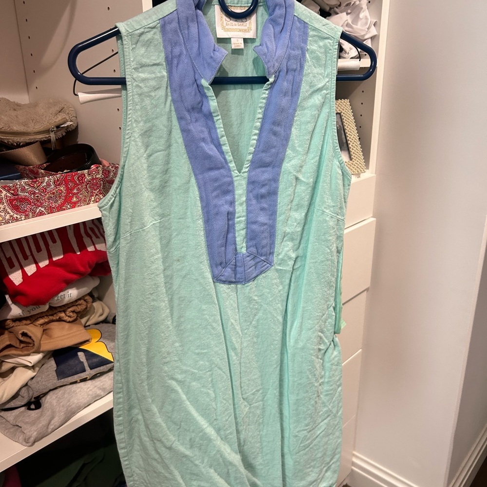 Sail to Sable Mint Dress with Sky Trim